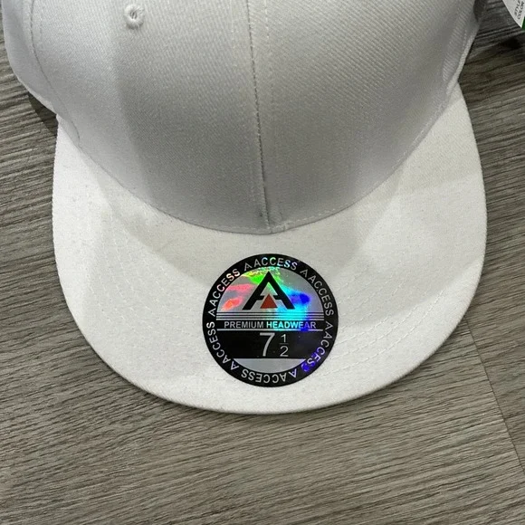 Access Plain White Fitted Hat | NWT | 7 1/2 - Picture 2 of 10